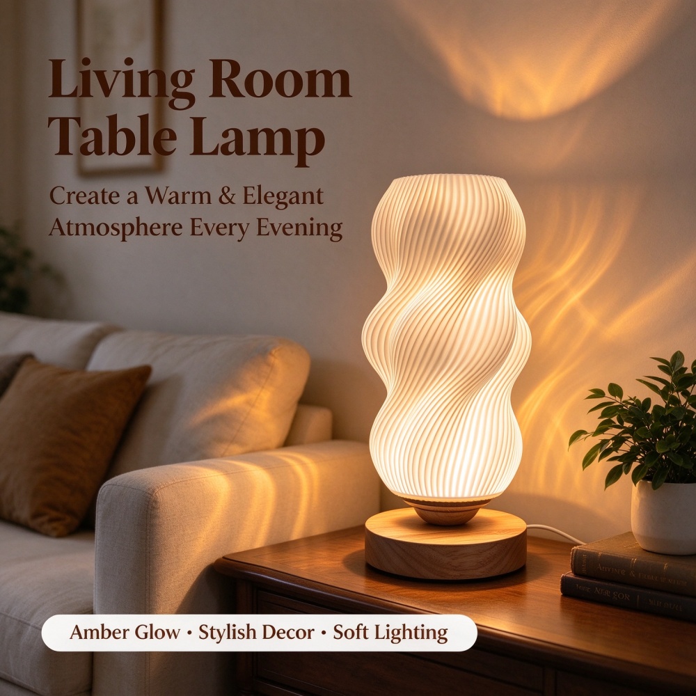 Lighting Decor Bedroom - 3D 프린팅으로 제작된 물결 무늬 야간