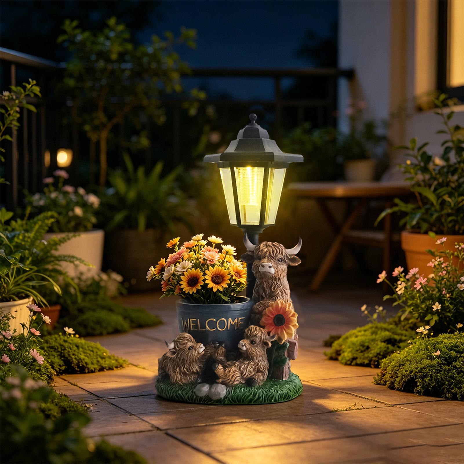 Up Lighting Decor - 태양광 정원 장식용 동물 조형물, 레진