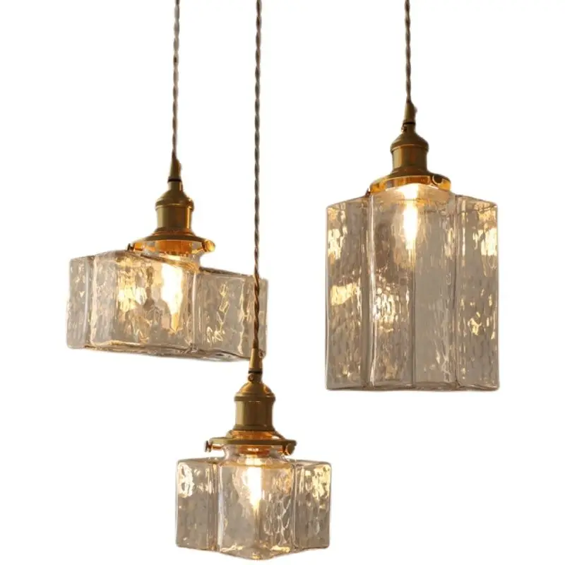 Up Lighting Decor - # 빈티지 황동 유리 펜던트 램프,