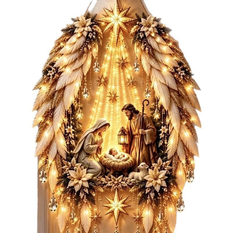 Lighting Christmas Decor - 베들레헴 별 모양 LED 벽걸이 장식,