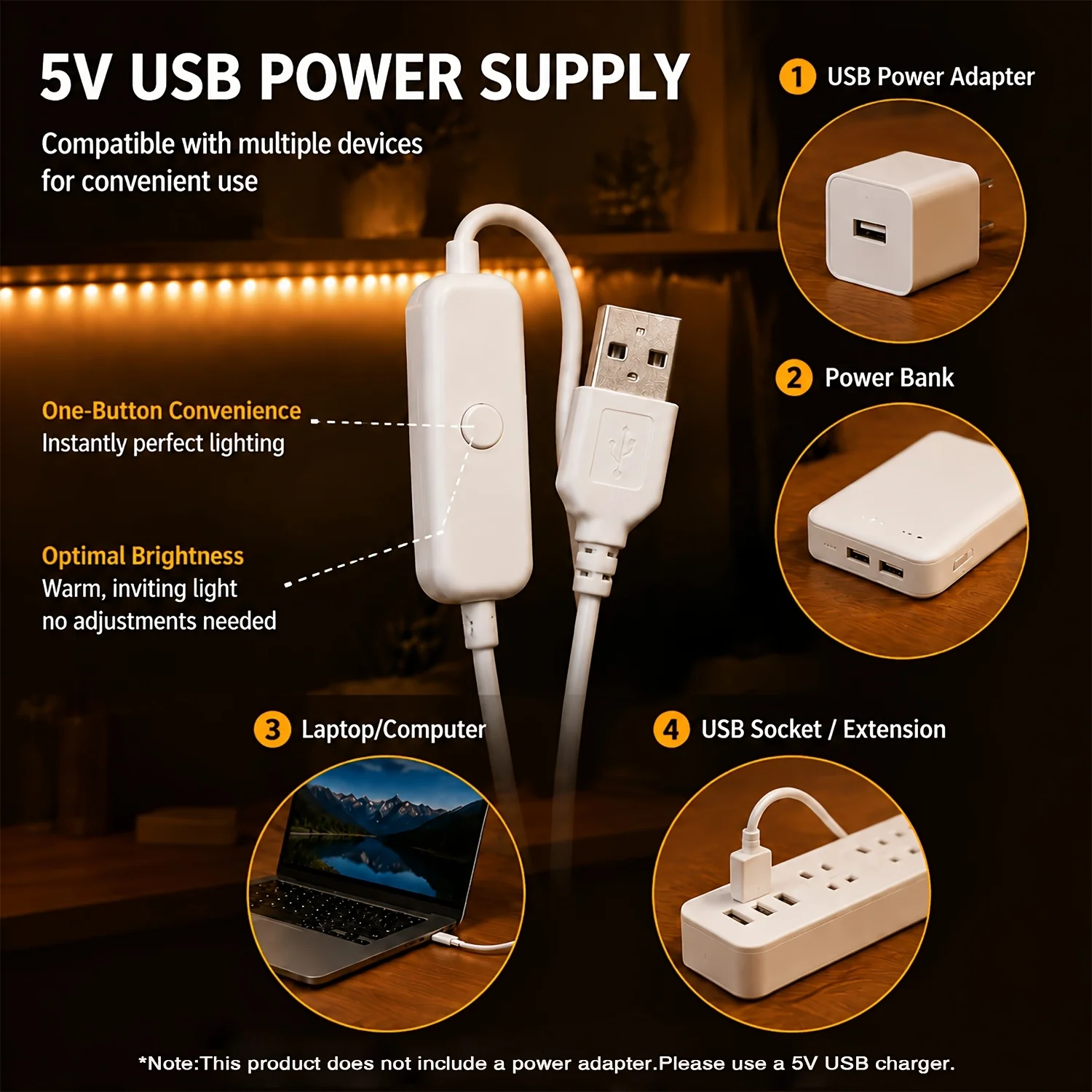 LED 스트립 조명, USB 버튼으로 제어, 5V 안전 - Lighting Decoration Ideas 리뷰 및 가격