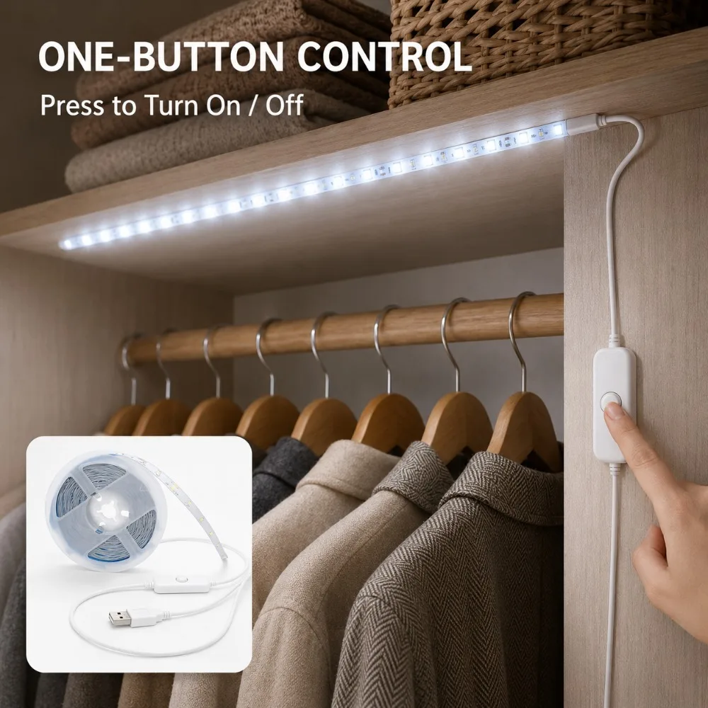 LED 스트립 조명, USB 버튼으로 제어, 5V 안전 - Lighting Decoration Ideas 리뷰 및 가격