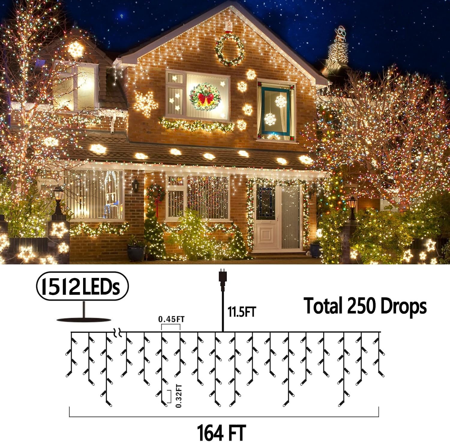 실외용 크리스마스 장식용 전구, 164피트(약 50미터 - Lighting Christmas Decor 리뷰 및 가격