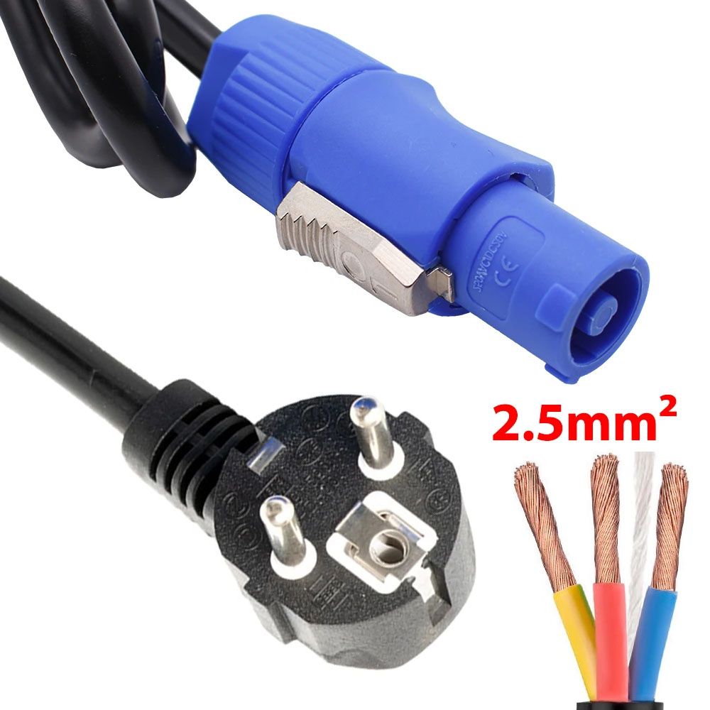 2.5mm² 파워콘 케이블 EU 플러그 헤비듀티 3코어 - Lighting Visual 리뷰 및 가격