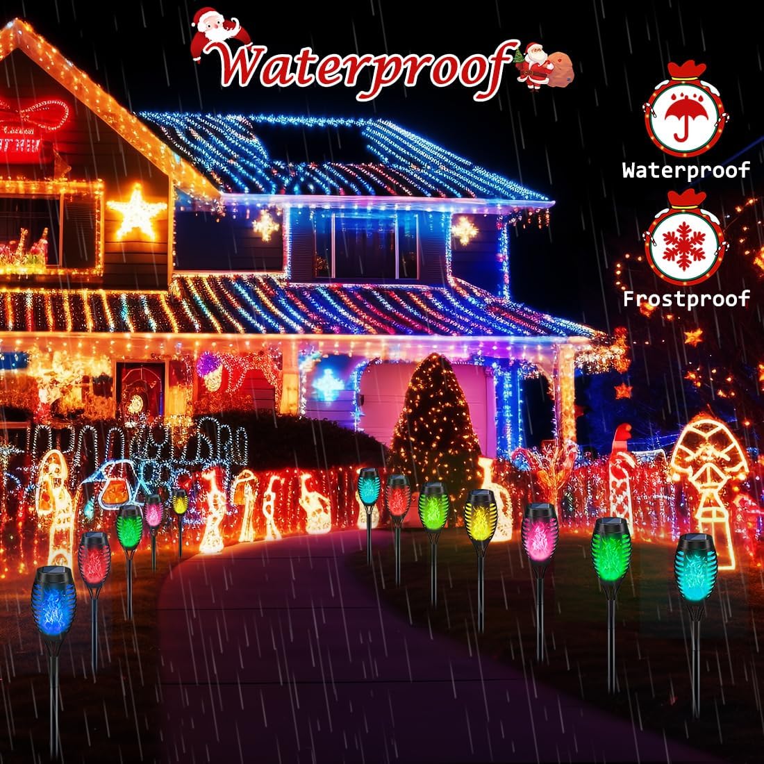 실외 장식용 태양광 크리스마스 조명, 다채로운 색상으로 - Lighting Christmas Decor 리뷰 및 가격