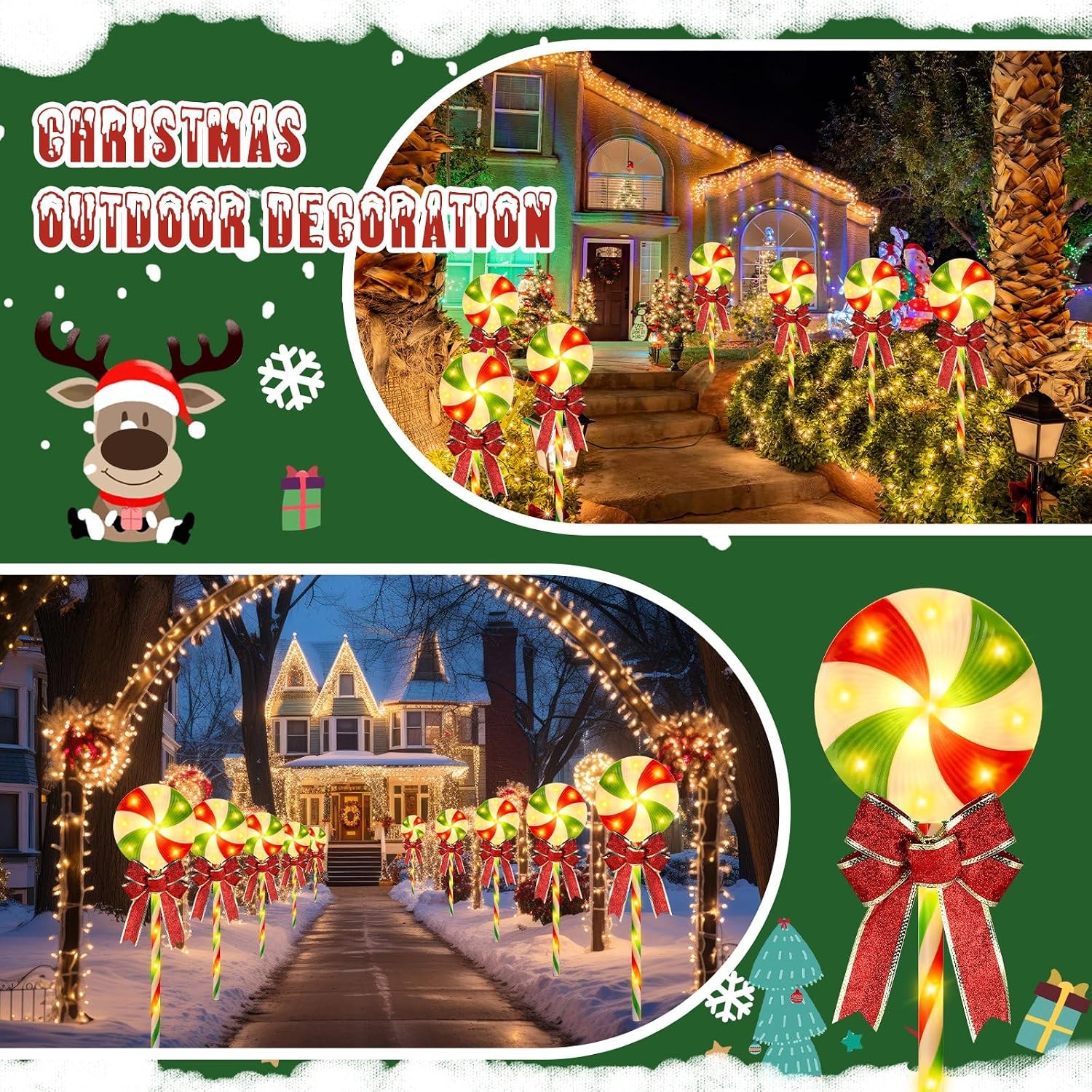 크리스마스 장식용 조명, 10개 묶음, 27인치 롤리팝 - Lighting Christmas Decor 리뷰 및 가격