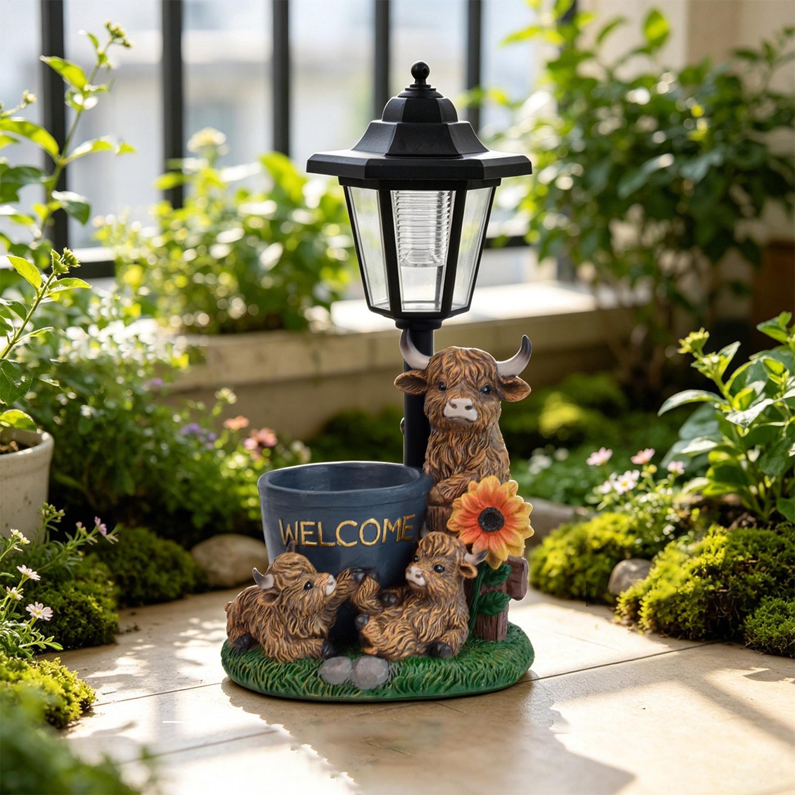 태양광 정원 장식용 동물 조형물, 레진 소 조형물, 조 - Up Lighting Decor 리뷰 및 가격