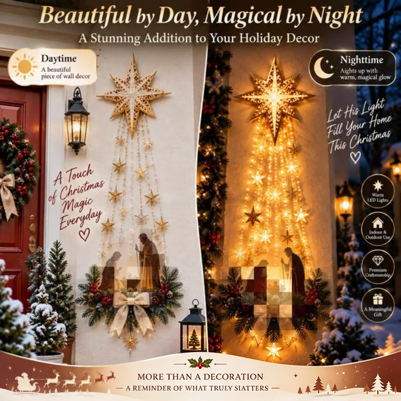 베들레헴 별 모양 LED 벽걸이 장식, 크리스마스 시즌 - Lighting Christmas Decor 리뷰 및 가격